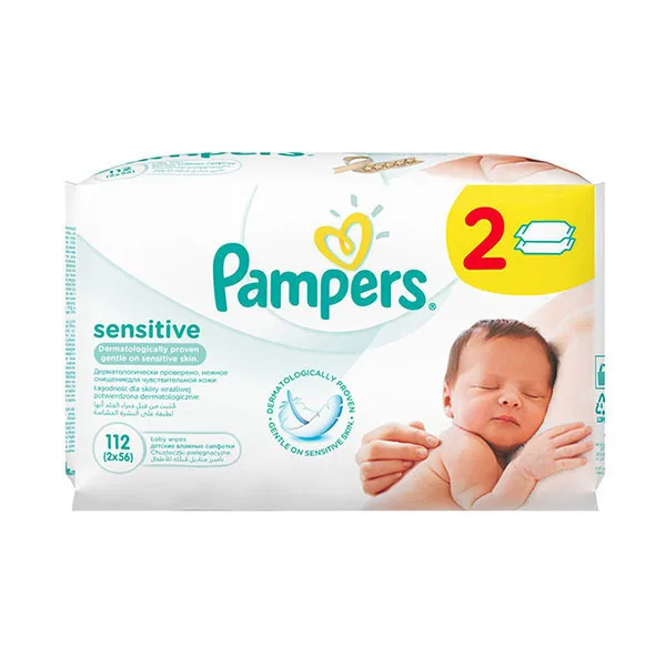 Салфетки Pampers Sensitive детские влажные 2х56 шт. |