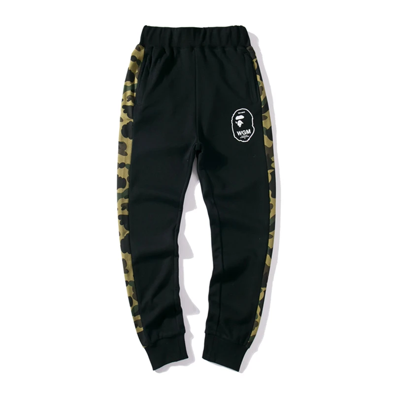 Камуфляжные леггинсы BApe head WGM камуфляжные зеленые желтые в стиле Харадзюку