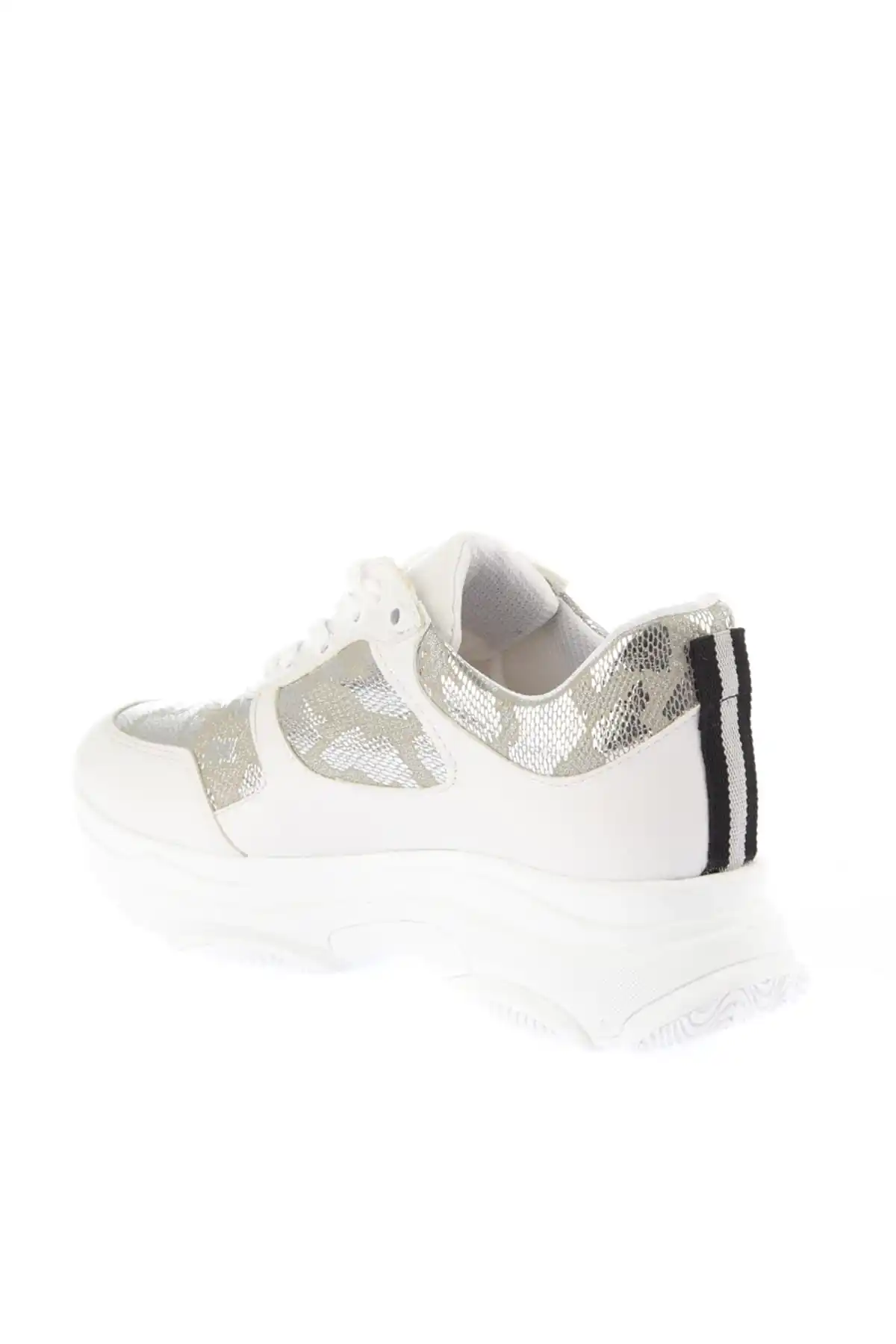Женские кроссовки SOHO белого и серебристого цвета со змеиным узором 12415|Женские