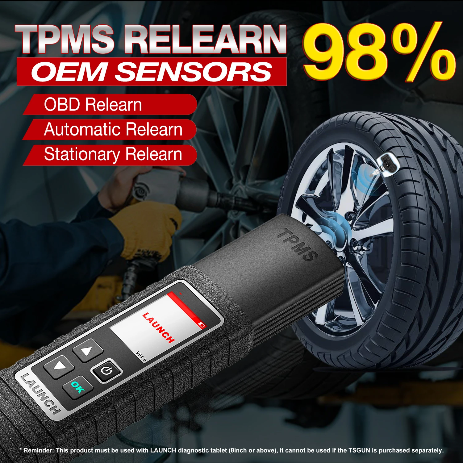 LAUNCH X431 TSGUN TPMS Диагностические инструменты для измерения давления в шинах