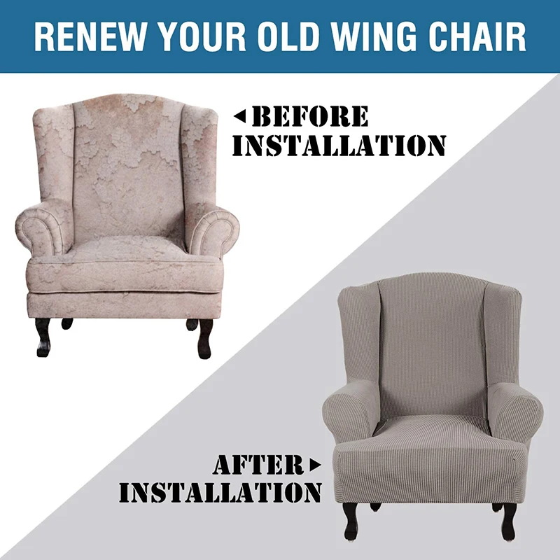 Прямая поставка чехол на стул Wingback эластичный диван из полиэстера и спандекса с