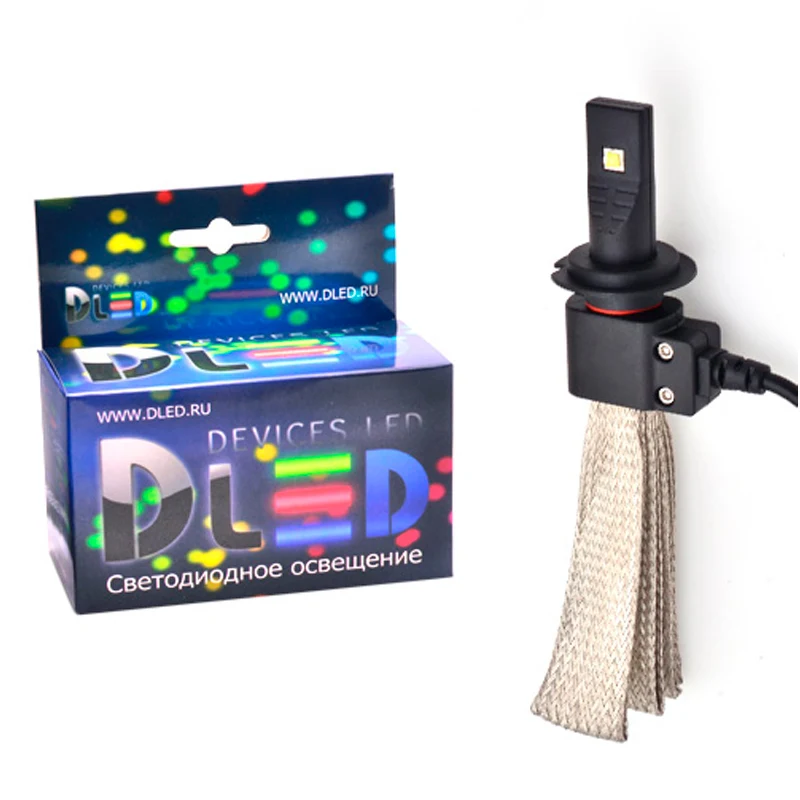 Светодиодная автомобильная лампа H1 H3 H4 H7 H8 H11 H27 880 H27 881 9005 9006 2Led Braid 20W DLED