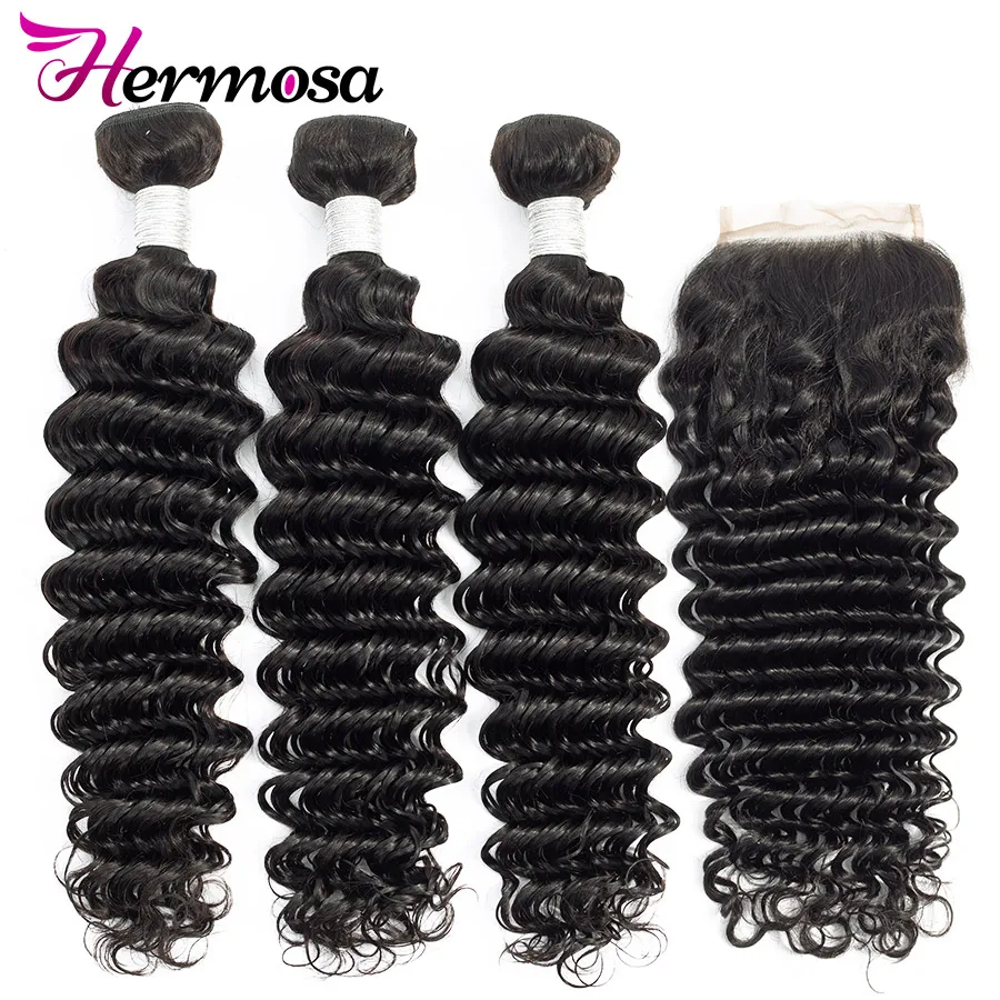 Hermosa бразильские пучки глубоких волн с закрытием двойные уток Remy человеческие