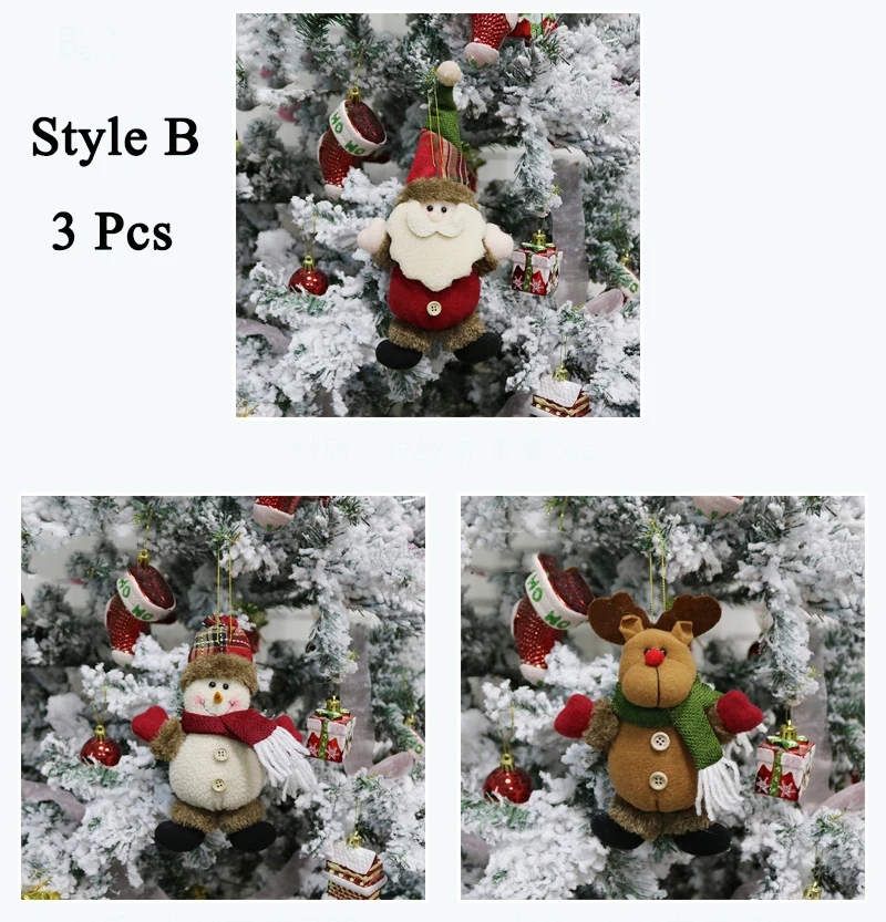 

3Pcs Christmas Decorations For Home Pendants Christmas Tree Ornaments Hanging Doll Craft Decor Supplier Kids Gift