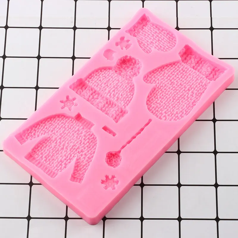 

Knitted Texture Cake Border Silicone Mold Snowflake Christmas Cupcake Topper Fondant Cake Decorating Tools Candy Chocolate Molds