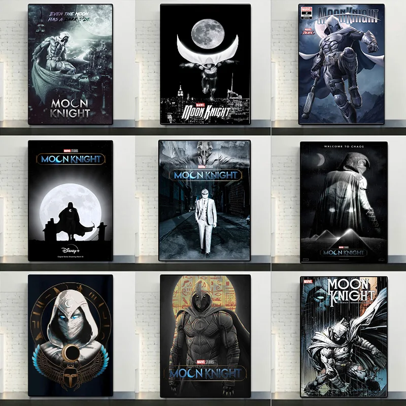 

Marvel Moon Knight Poster Prints For Living Room 2022 Disney Newest Superhero TV Series Canvas Painting Wall Art Home Decor