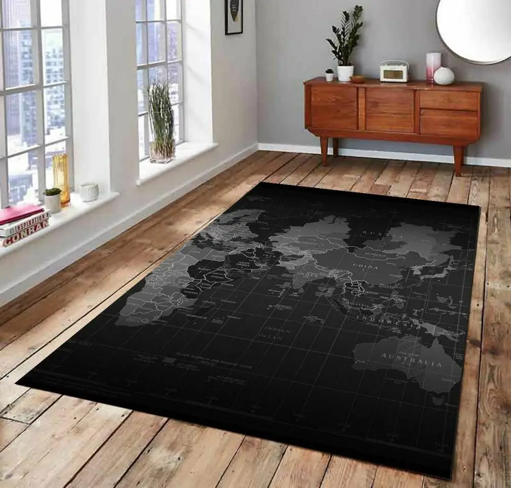 

World Map 2 Patterned Carpet ,Non Slip Floor Carpet,Teen's Carpet,Turkish Rug