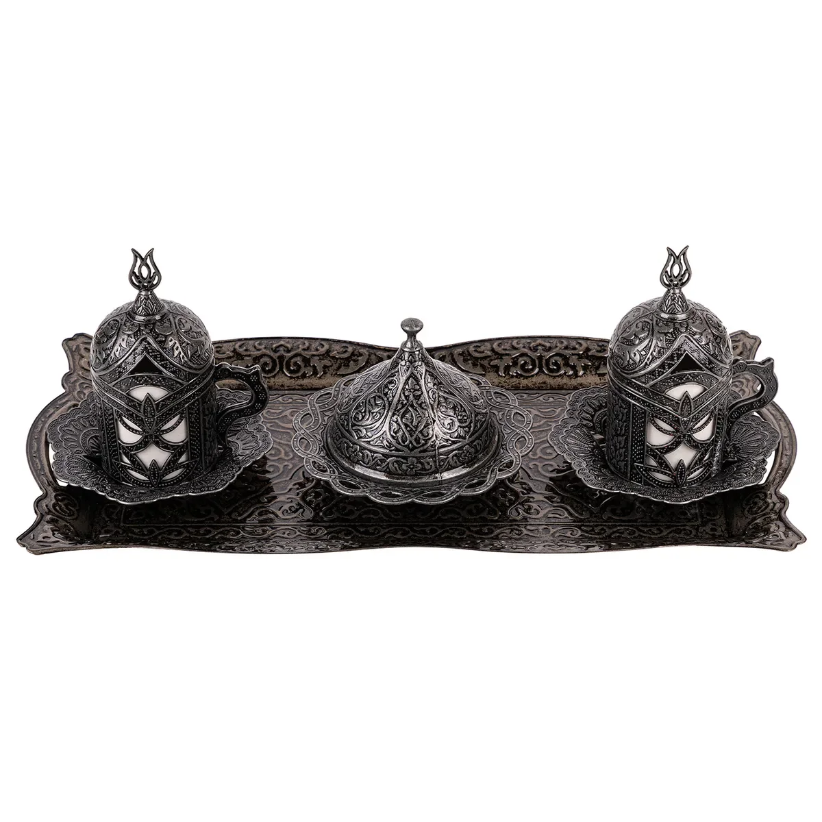 Набор кофейный Турецкий Серый (2 персоны) | Дом и сад