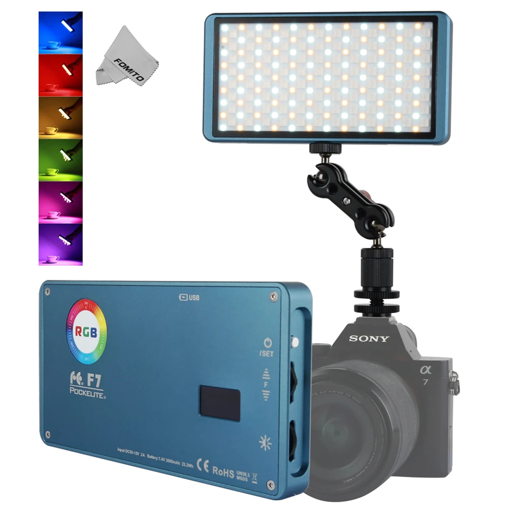Миниатюрный карманный светодиодный фонарь Falcon Eyes F7 12 Вт RGB для камеры со