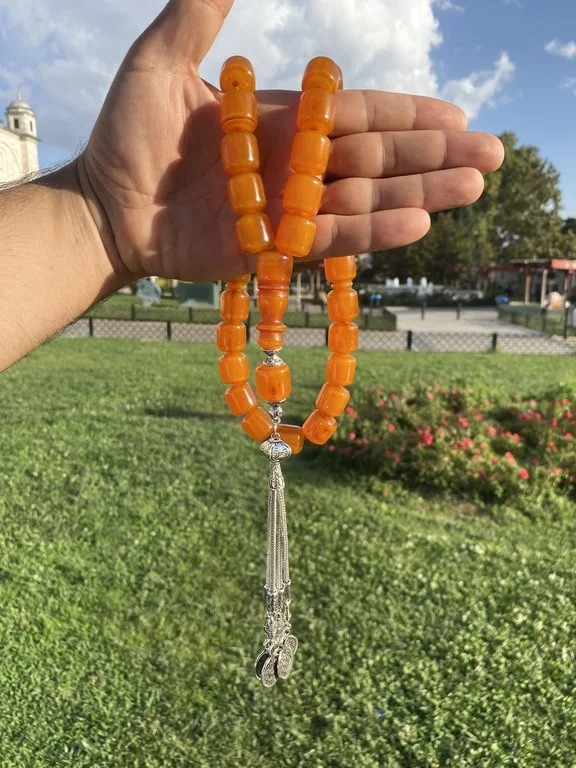 Tasbih Ottoman Faturan German Cherry Amber Sandalous Misbaha Rosary Free Shipping #40D