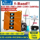 Новинка! 5-полосный усилитель сотовой связи 4G B20 800 900 1800 2100 2600 МГц Ретранслятор GSM 2g3g4g усилитель мобильного сигнала ретранслятор