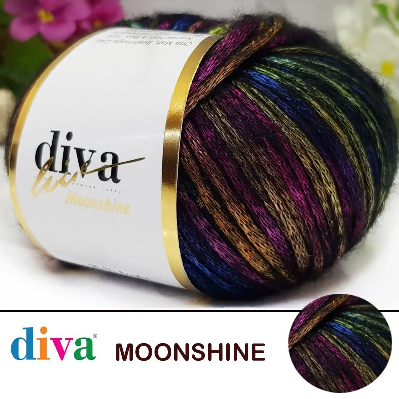 Вязаная пряжа Lana Merino - 6 вариантов цвета 115 метров (50 г) Самогон Diva Акрил Полиамид