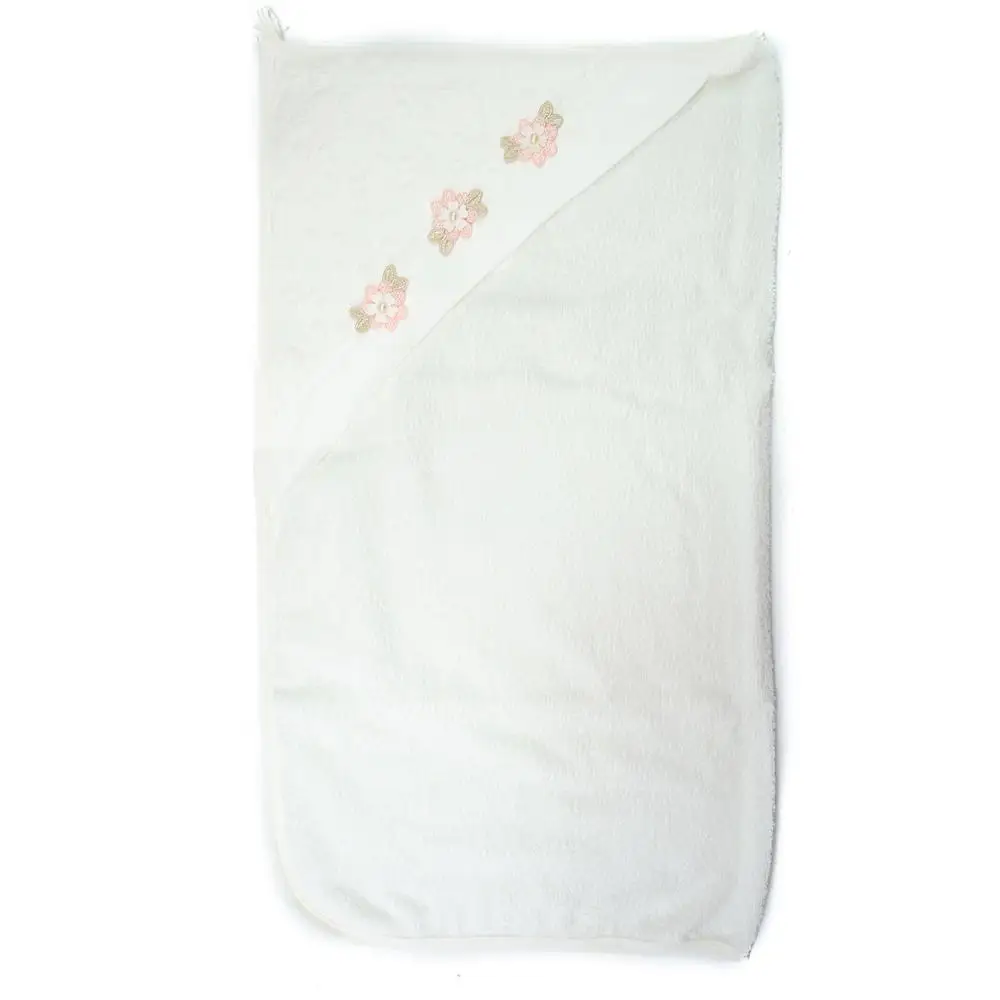 Милый банный халат с капюшоном и цветочным рисунком для маленьких девочек