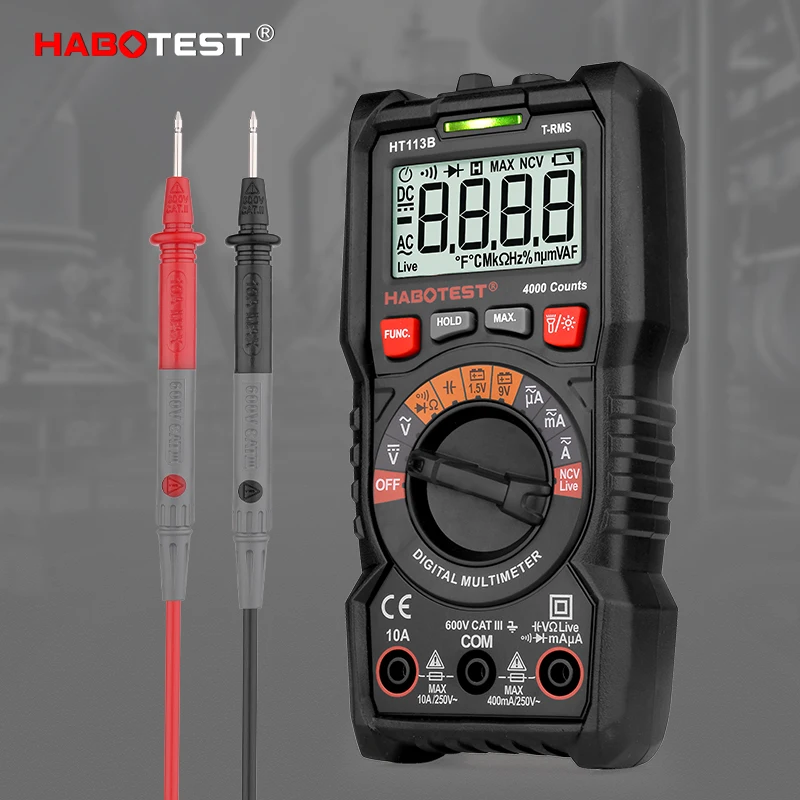Мультиметр HABOTEST HT113 цифровой профессиональный 600 В мкА Ма-Ма AC/DC Ом диодный зуммер