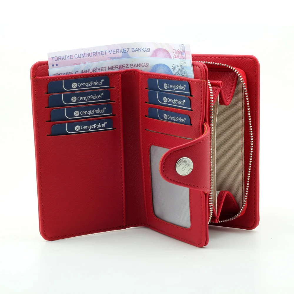 Luxury brand Women Wallet Female Short Purse Clutch Zipper Business Small Purse Card Holder Large Capacity Wallet Red