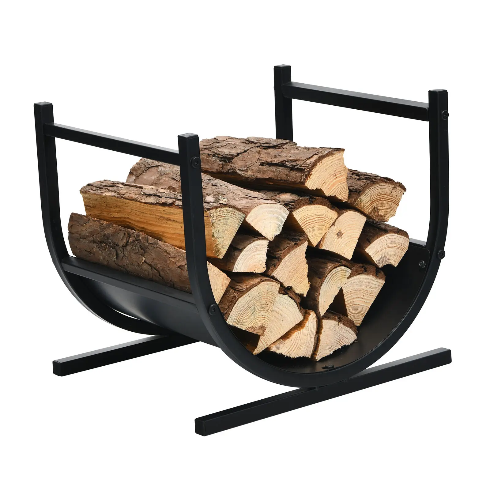 

Costway 17” U-Shaped Firewood Rack Steel Fireplace Wood Storage Log Rack Holder OP70817