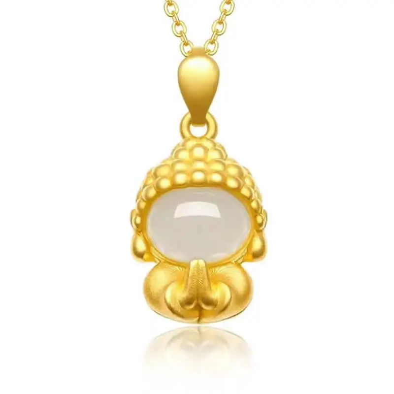 

Женская натуральная белая Jadeite 999, Золотая Статуэтка