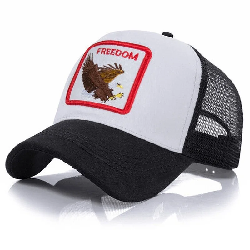 Кепка Козырек изогнутый Дальнобойщик Животное орел черно белый|Мужские