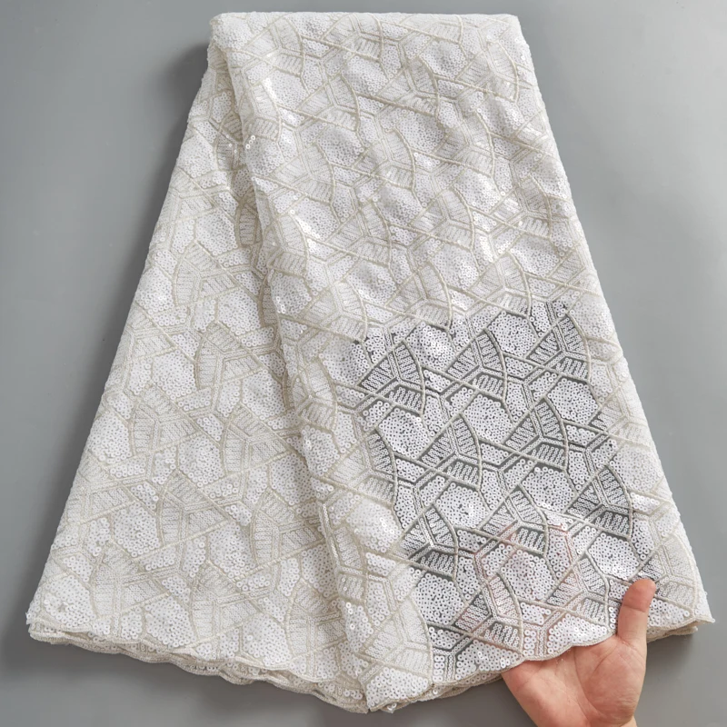 Новейшая африканская кружевная ткань с вышивкой и блестками нигерийская