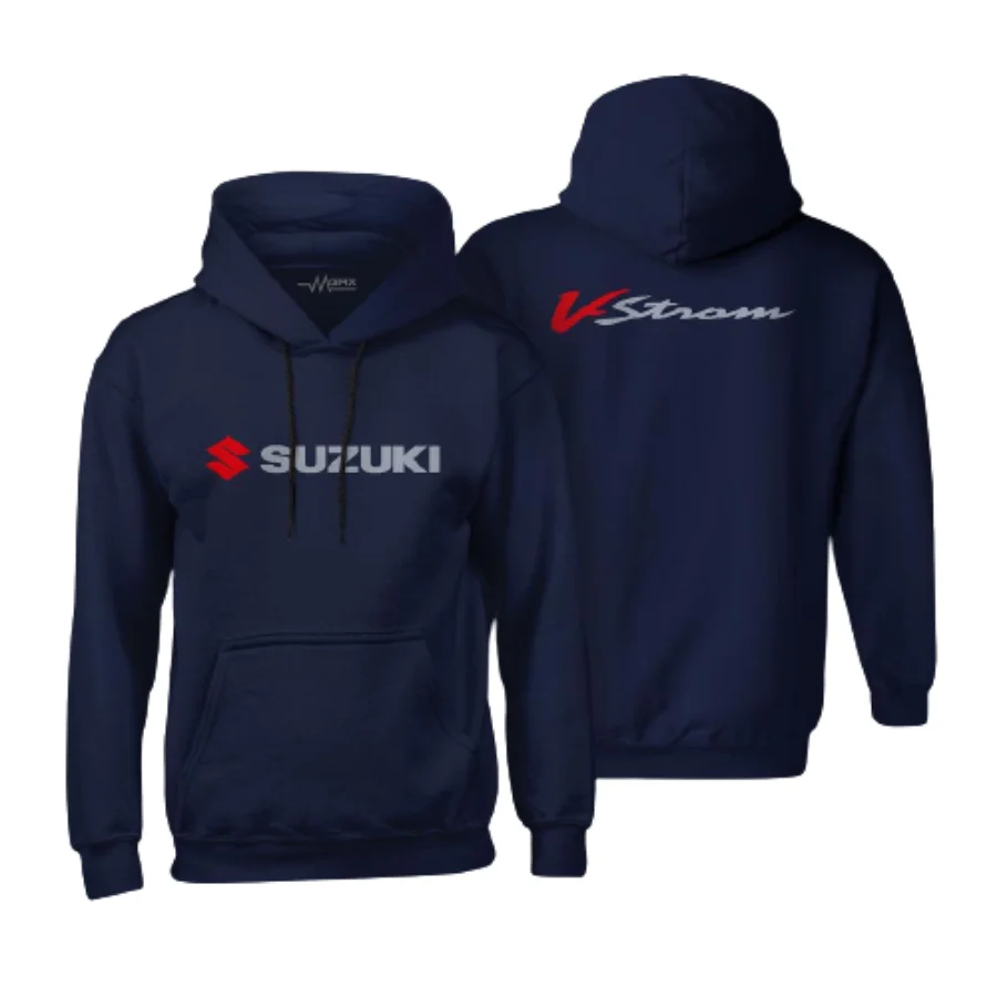 

New Fashion Spring Season Men's Hooded Sweatshirt with Suzuki Printed Hoodie Thick Hooded Sweatshirt Cotton Black