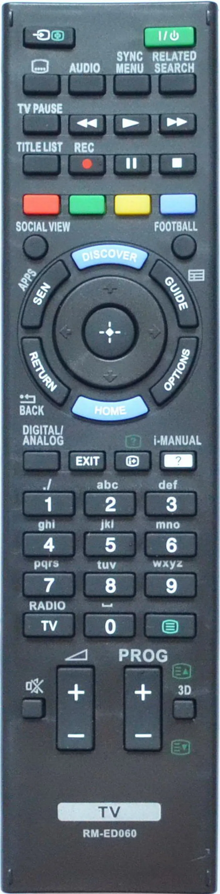 пульт Sony RM-ED060 неоригинальный (пульт для телевизора KDL-40W605B KDL-42W815B KDL-50W815B) |
