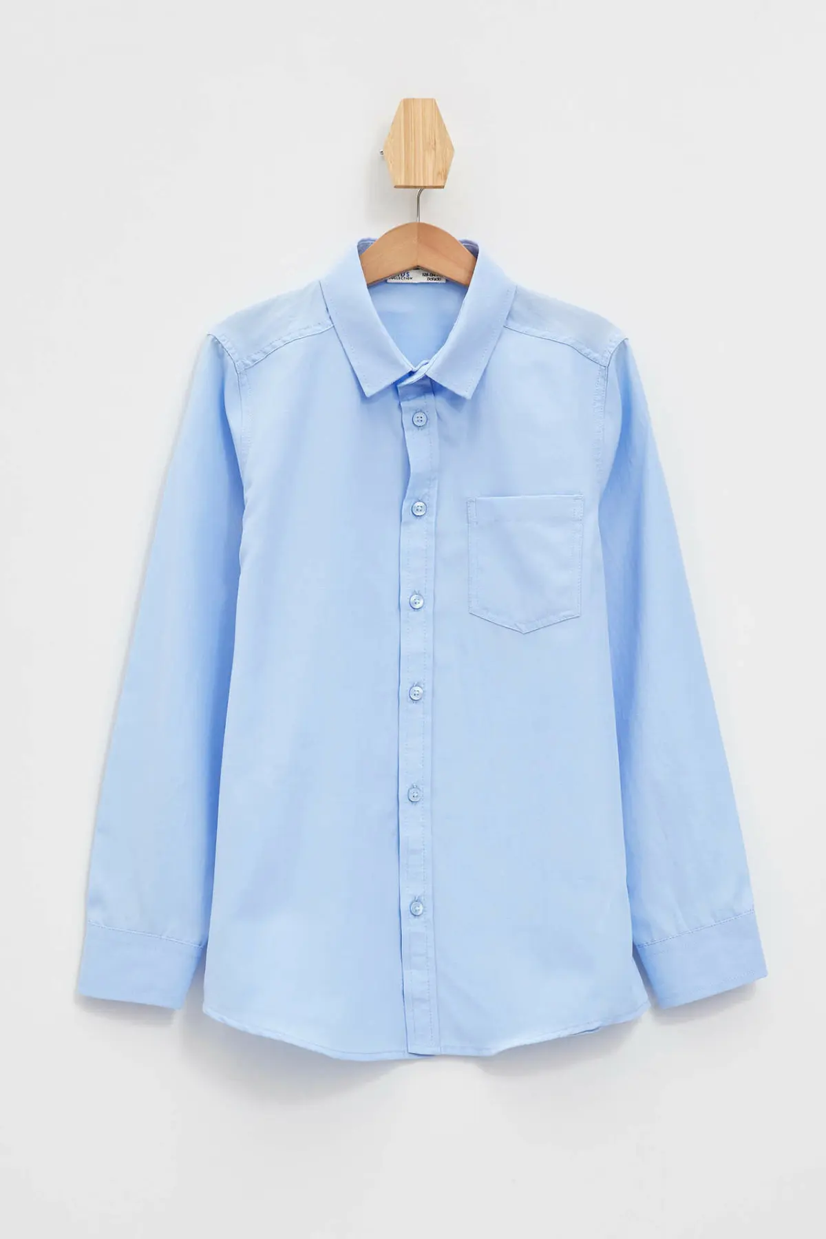 DeFacto/Модная рубашка с длинными рукавами и лацканами для мальчиков Формальные