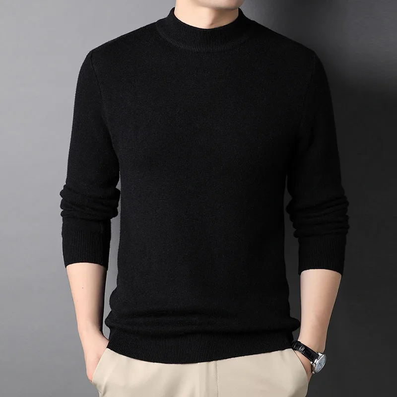 hot sale autumen winter brand men turtleneck pullover sweater fashion solid color thick and warm bottoming shirt male clothes free global shipping