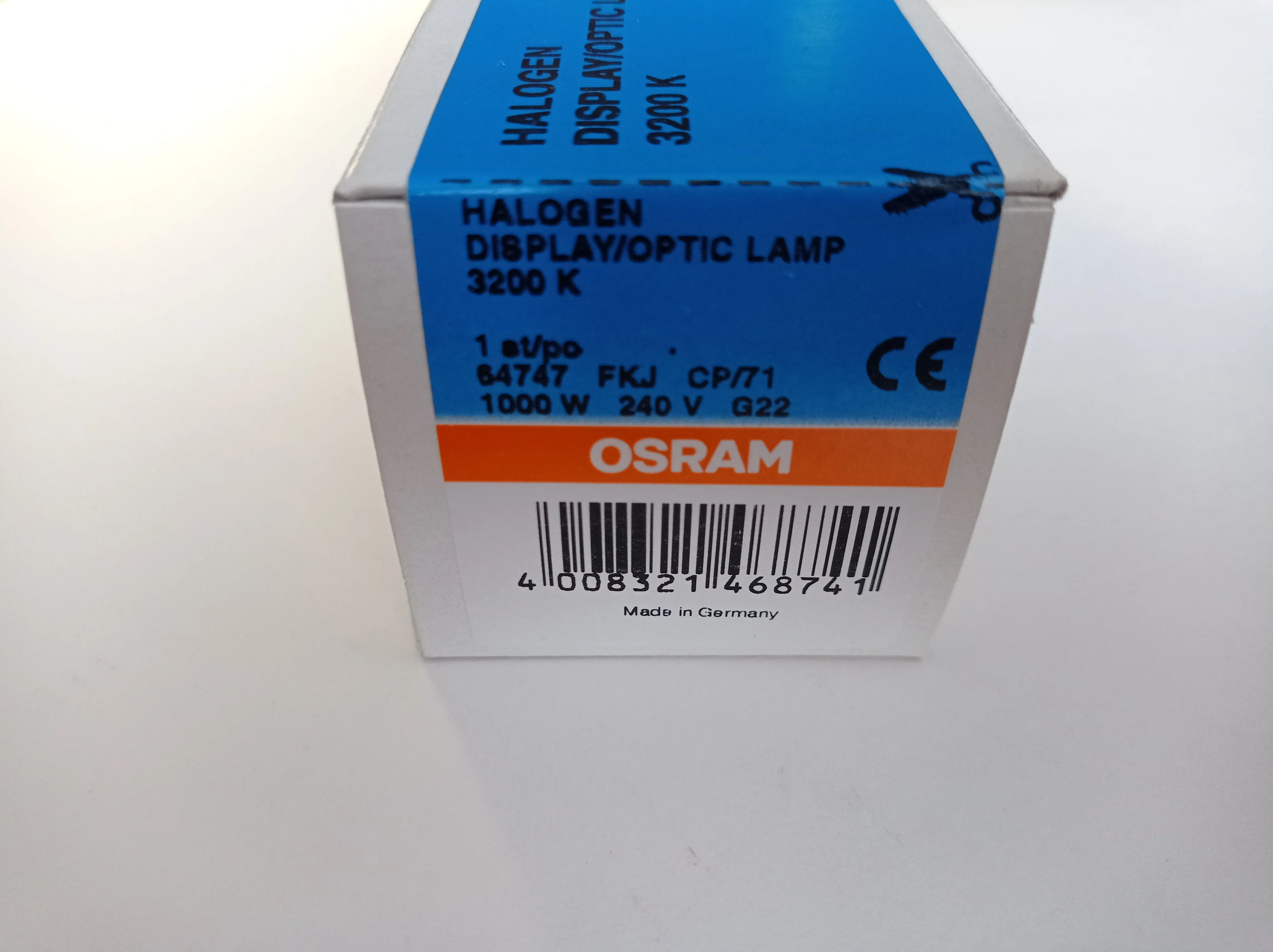 OSRAM 64747 240V 1000W G22 FKJ CP/71 (CP/40) - лампа галогенная 4008321468741 (PH 6995Z GE 88538)