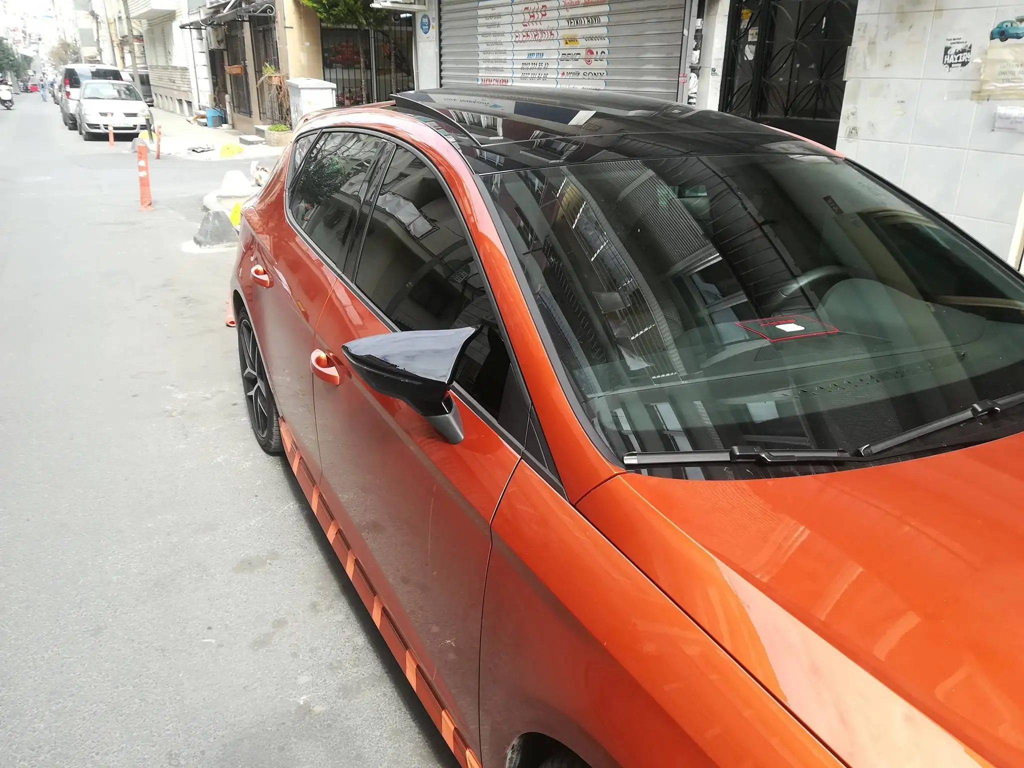 Seat Leon с бетменом зеркала Mk3 5F FR 2012 2013 2014 2015 2016 2017 2018 2019 глянцевый черный 2 трек