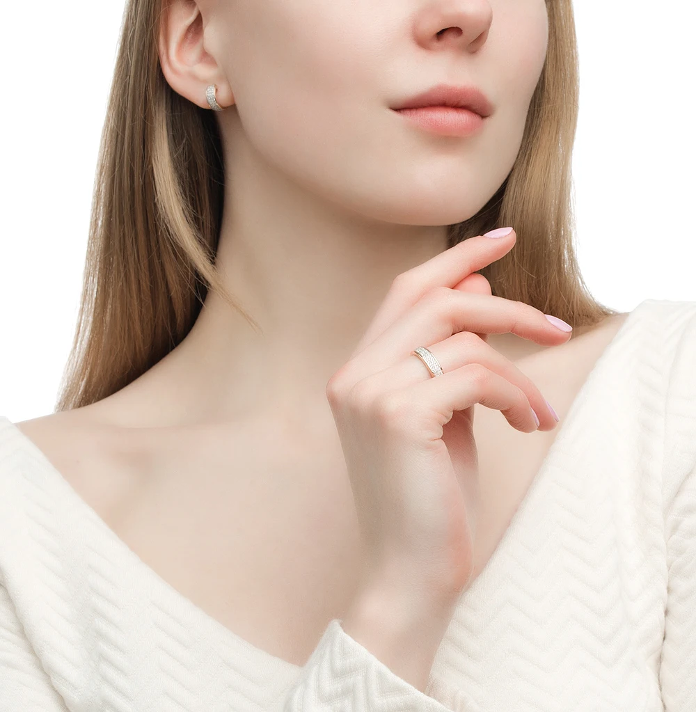 Золотое кольцо с бриллиантами SUNLIGHT проба 585|Кольца| |