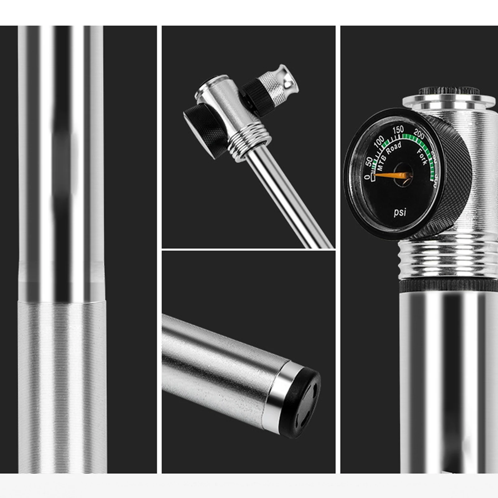 

Bike Pump 300PSI Mini Air Inflator with Pressure Gauge Cycling Air Pump Aluminium Alloy Mountain Bike Road Bike Portable Pump