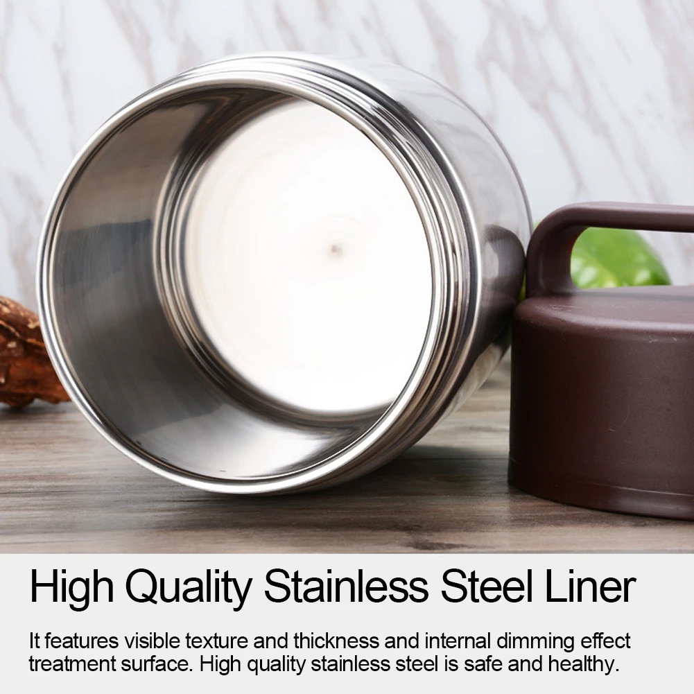 

2.0L Large Capacity Double Layer Vacuum Insulation Box Portable Thermal Stainless Steel Lunch Box Leak-proof with Folding Spoon