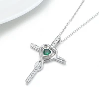 fashion dainty silver infinity cross heart zircon pendant necklace temperament and simplicity jewellery for girlfriends gifts