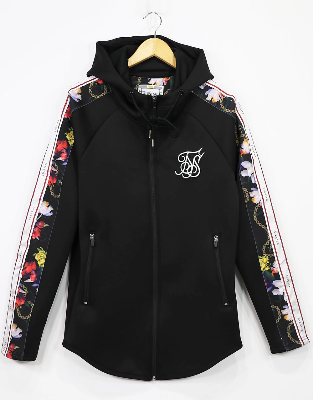 SikSilk Starlite Athlete молния через балахон мужчин спортивный костюм куртка черный