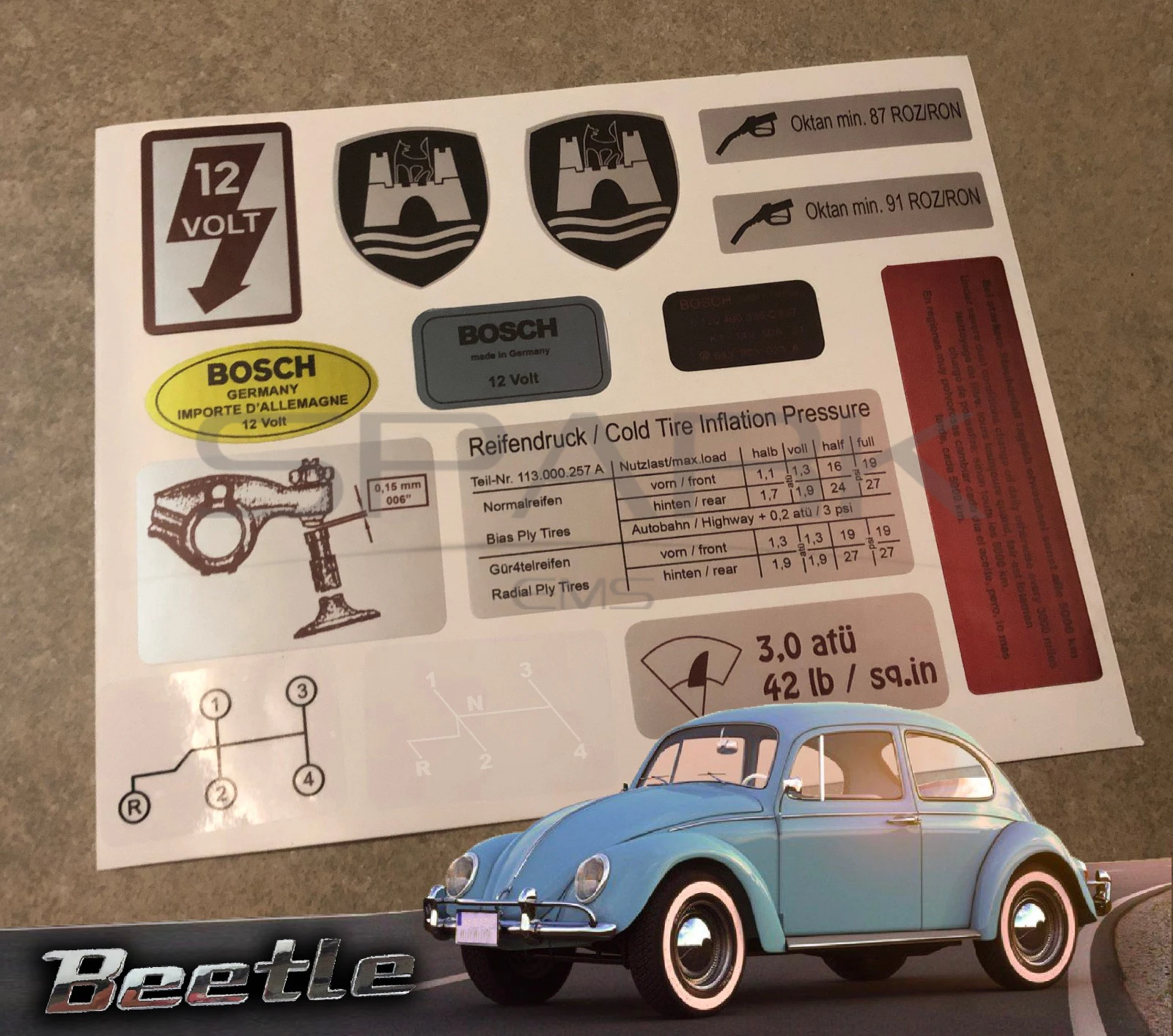 

Old beetle Decal Sticker Label Star Emblem For Old beetle Decal Sticker Label Set