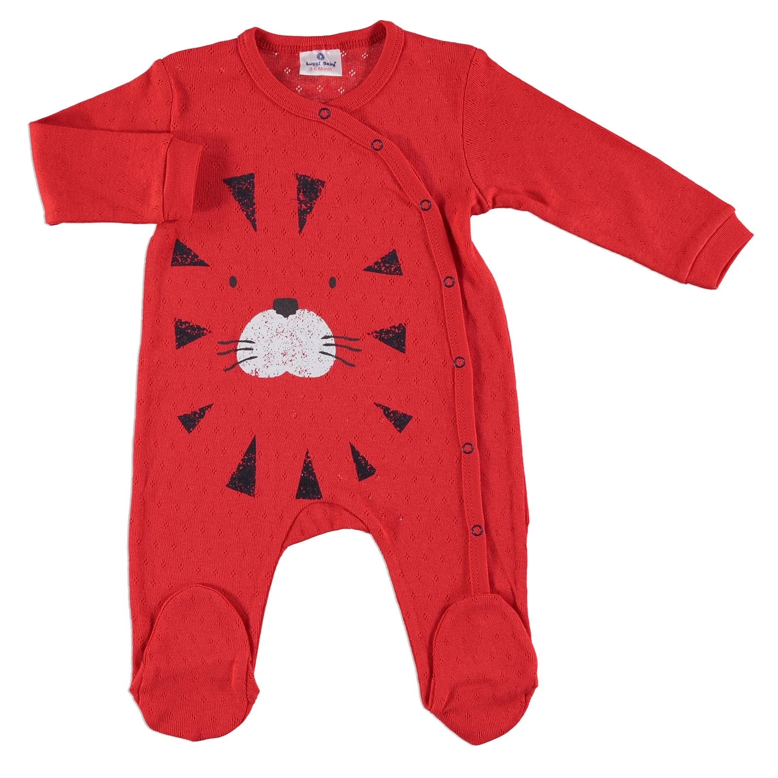 Ebebek Luggi летний маленький лев мальчик защелкивается с длинным рукавом Footed Romper