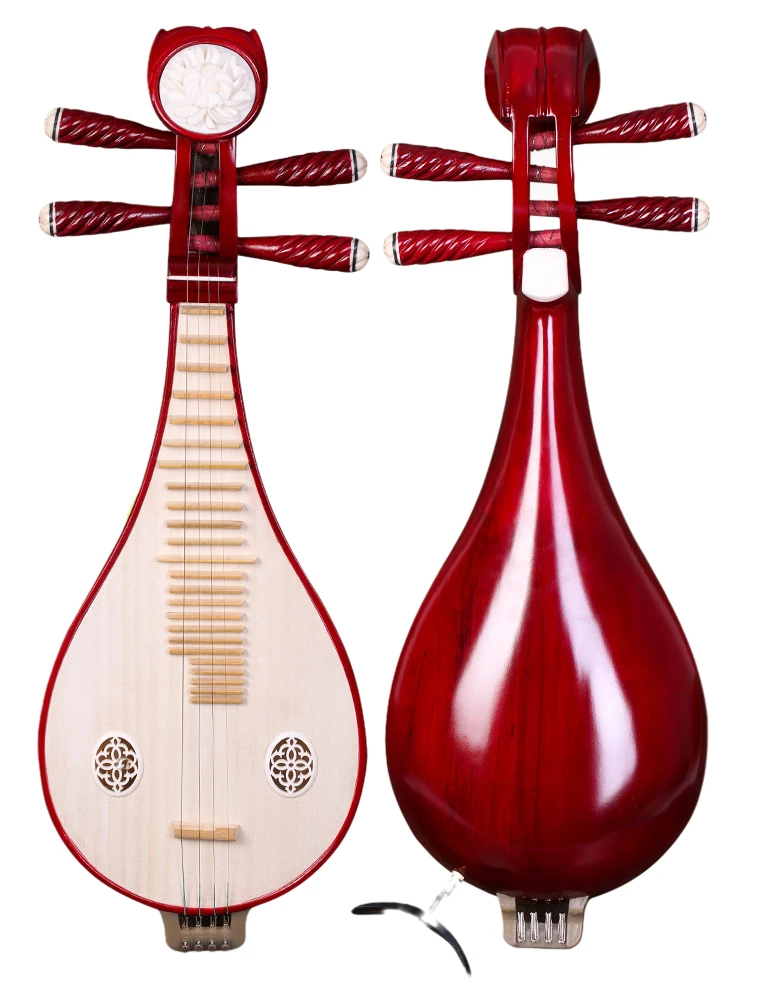 

Color wood red Liuqin professional playing practice with box