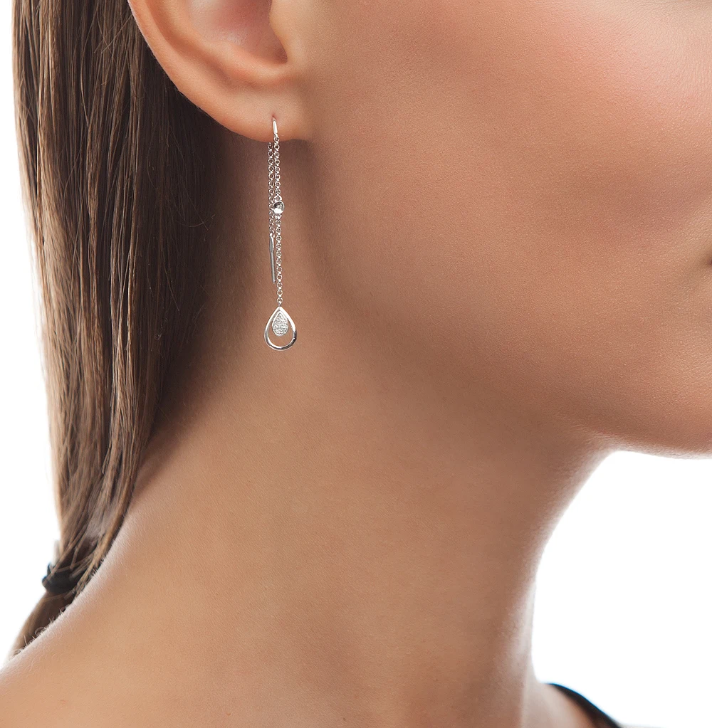 Золотые серьги с бриллиантами SUNLIGHT проба 585|Серьги-клипсы| |