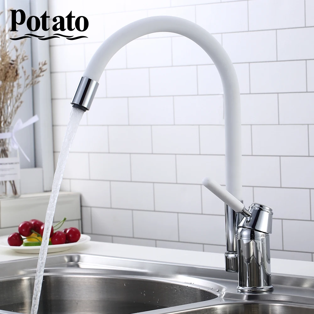 Potato Смеситель для кухни 5 цветов современный стиль гибкий кухонный смеситель