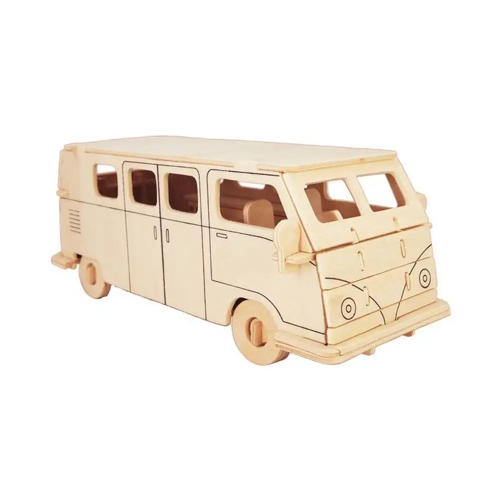 Рейсовый автобус сборная деревянная модель Wooden Toys 80002 | Игрушки и хобби