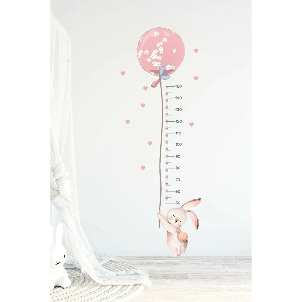 

Wall Decorative Vinyl Stickers Stature Baby Child Growth Chart Cartoon Height Measurement Rabbit Meters Rulers Kids