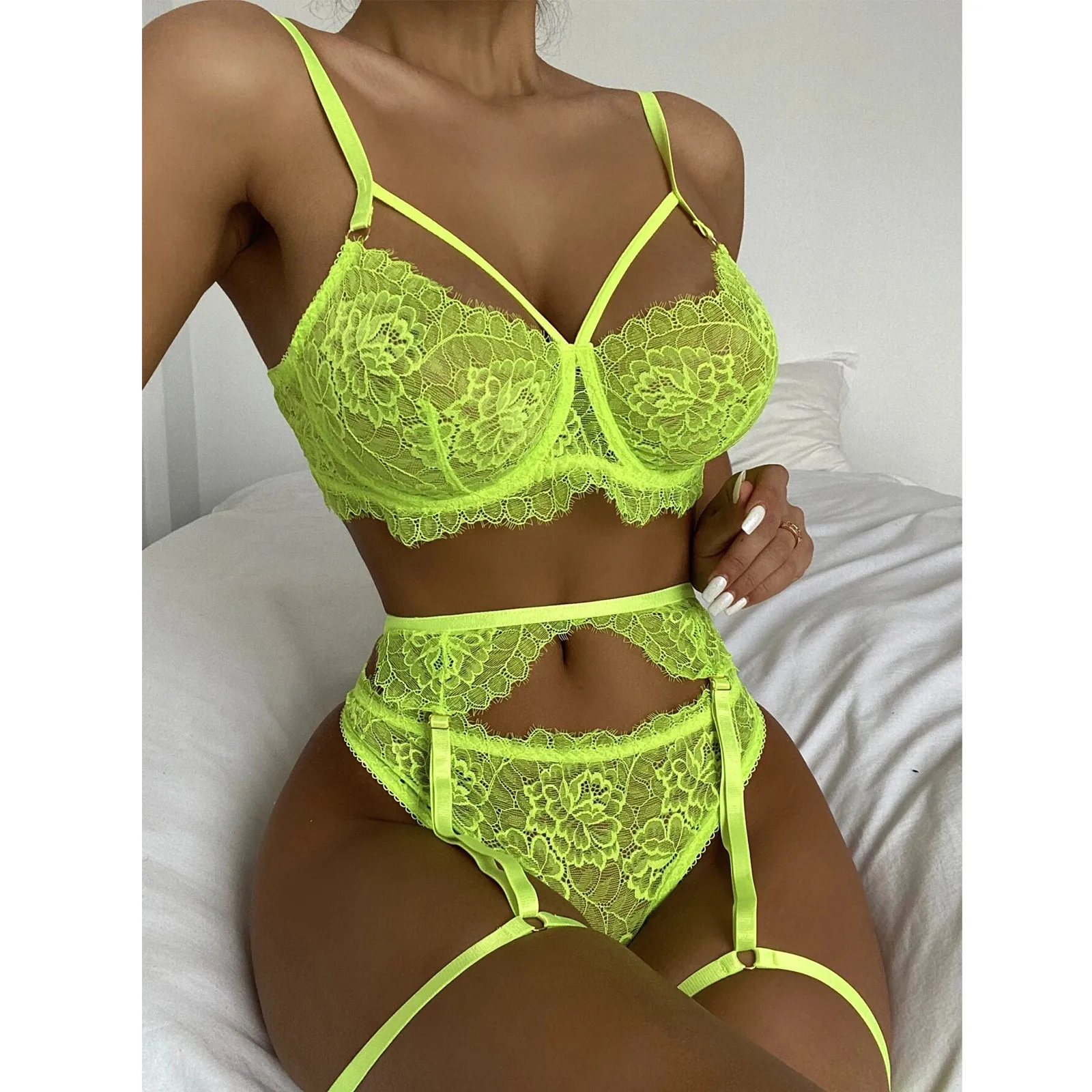 womens lingerie sets Mesh Transparent Sexy Lingerie Sets Women Underwear Sensual Lingerie Women Hollow Out Sexy Underwear Set Brief Bra Garter Sets cheap underwear sets