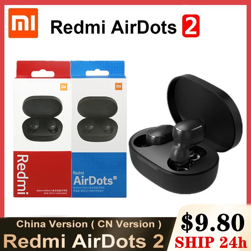 Оригинальные наушники Xiaomi Redmi Airdots S 2 Bluetooth-наушники Mi беспроводные TWS Air Dots