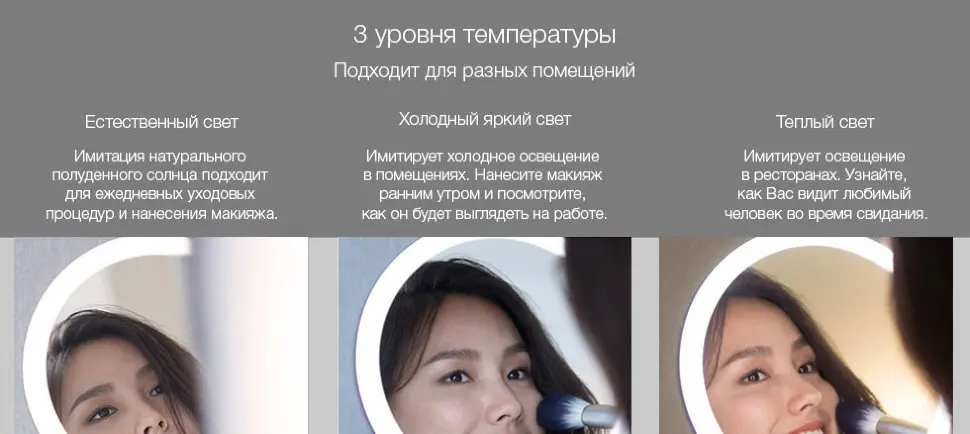 Зеркало для макияжа Xiaomi Amiro O-series Daylight Mirror | Обустройство дома