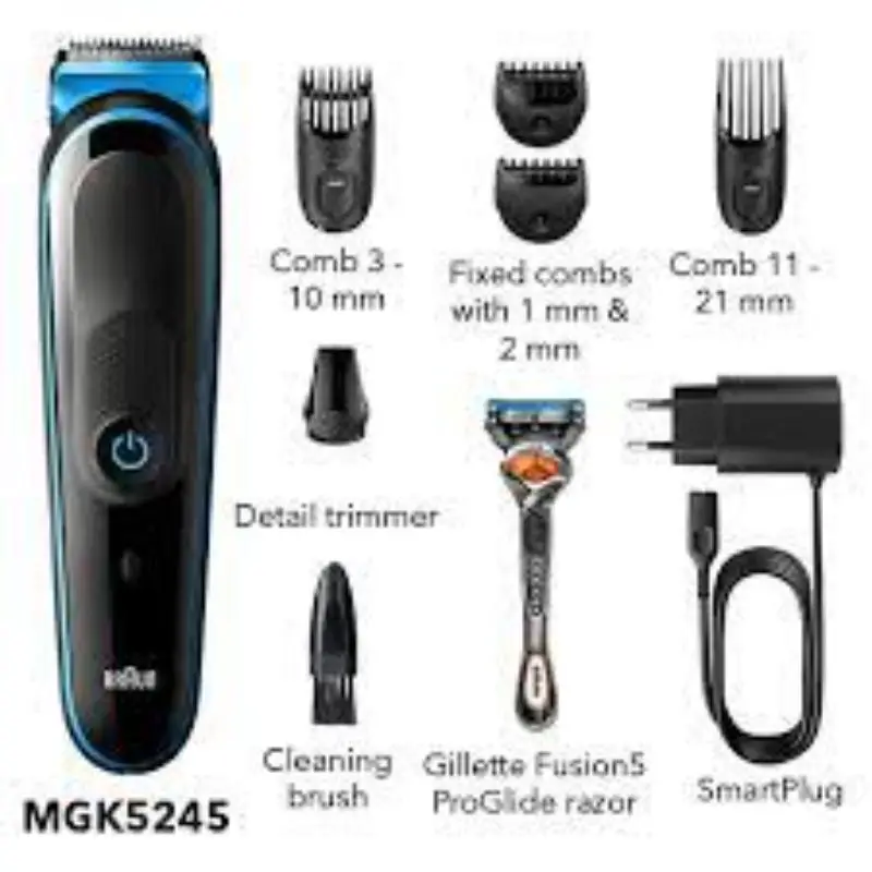 Фото Электробритва Braun MGK5245 Gillette Fusion5, моющаяся перезаряжаемая Водонепроницаемая триммер для бороды и машинка для стрижки волос для мужчин №3