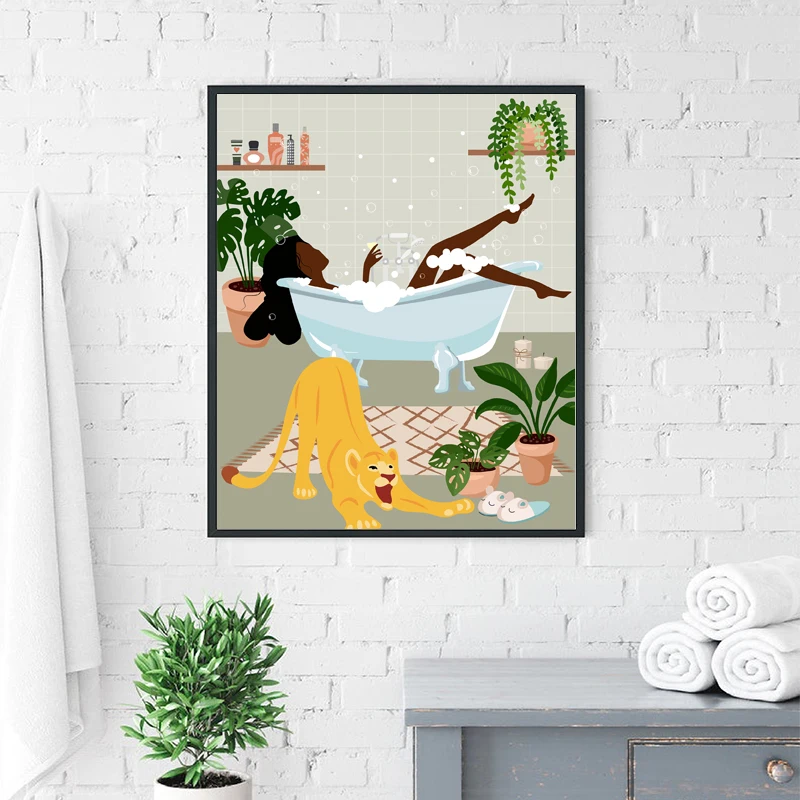 Абстрактная Женская абстрактная картина в стиле бохо с африканскими мотивами