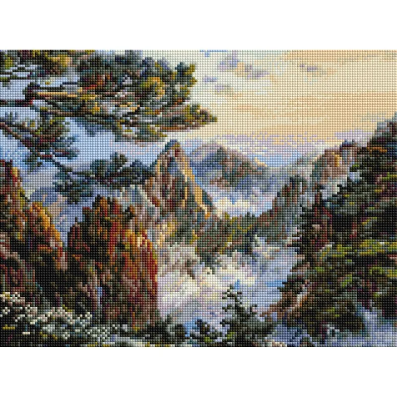 &quotКитай. Хуаншань&quot Алмазная мозаика на подрамнике 30*40. Белоснежка. 518 ST
