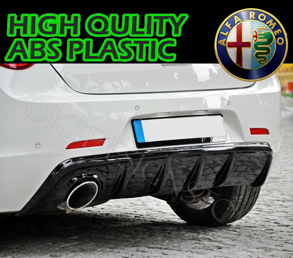 Для Alfa Romeo Giulietta Series (2011-2018) диффузор заднего бампера из АБС-пластика глянцевый