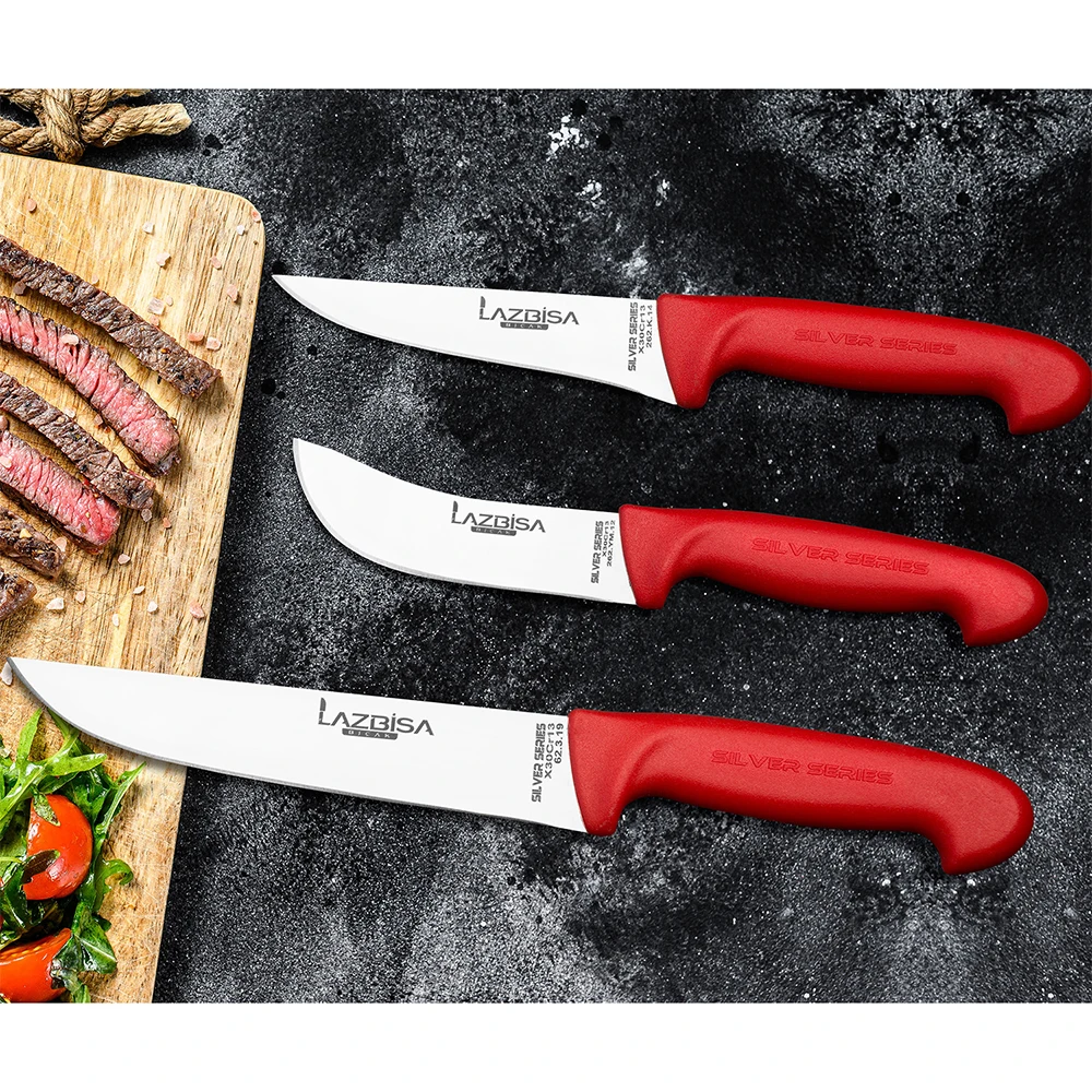

Lazbisa Kitchen Knife Set Meat Bone Swimming Slicing Vegetable Bread Knife - Silver Series Set of 3