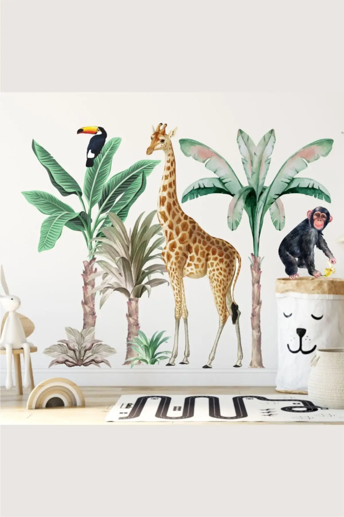Большой Размеры тропический сафари детские наклейки в детскую комнату ПВХ